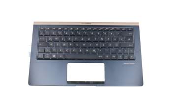 Keyboard incl. topcase DE (german) black/blue with backlight original suitable for Asus ZenBook 13 UX333FA