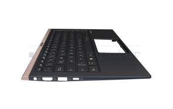 Keyboard incl. topcase DE (german) black/blue with backlight original suitable for Asus ZenBook 14 UX433FAC