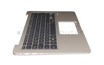Keyboard incl. topcase DE (german) black/champagne with backlight original suitable for Asus VivoBook 14 X411UN
