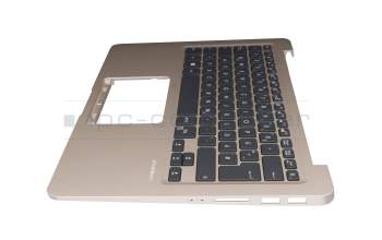 Keyboard incl. topcase DE (german) black/champagne with backlight original suitable for Asus VivoBook S14 S410UA