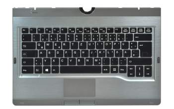 Keyboard incl. topcase DE (german) black/grey original suitable for Fujitsu LifeBook T902