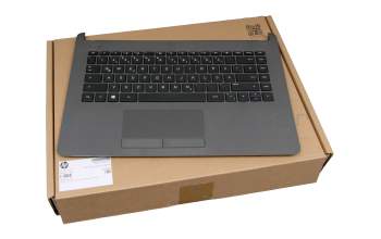 Keyboard incl. topcase DE (german) black/grey original suitable for HP 240 G6