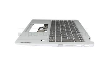 Keyboard incl. topcase DE (german) black/grey original suitable for Lenovo IdeaPad Flex 5-14IAU7 (82R7/82TA)