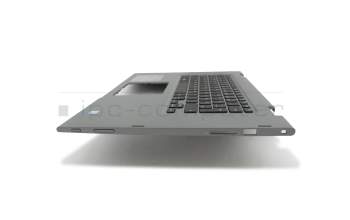 Keyboard incl. topcase DE (german) black/grey with backlight for fingerprint sensor original suitable for Dell Inspiron 15 (5568)