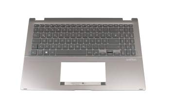 Keyboard incl. topcase DE (german) black/grey with backlight for touchpad models original suitable for Asus Q5365FD