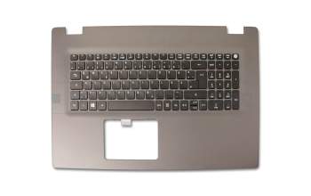 Keyboard incl. topcase DE (german) black/grey with backlight original suitable for Acer Aspire E5-752G