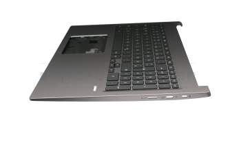 Keyboard incl. topcase DE (german) black/grey with backlight original suitable for Acer Chromebook 715 (CB715-1WT)