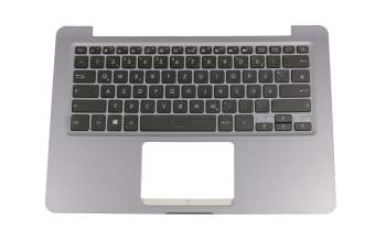 Keyboard incl. topcase DE (german) black/grey with backlight original suitable for Asus X406UA
