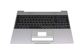 Keyboard incl. topcase DE (german) black/grey with backlight original suitable for Emdoor NS15IC