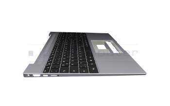 Keyboard incl. topcase DE (german) black/grey with backlight original suitable for Emdoor NS15IC