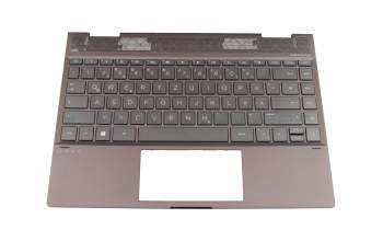 Keyboard incl. topcase DE (german) black/grey with backlight original suitable for HP Envy x360 13-ag0000