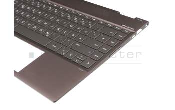 Keyboard incl. topcase DE (german) black/grey with backlight original suitable for HP Envy x360 13-ag0300