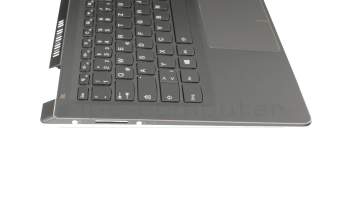Keyboard incl. topcase DE (german) black/grey with backlight original suitable for Lenovo Yoga 710-14IKB (80V4)