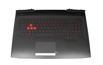 Keyboard incl. topcase DE (german) black/red/black with backlight 150W original suitable for HP Omen 17-an000