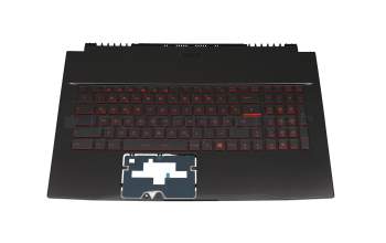 Keyboard incl. topcase DE (german) black/red/black with backlight original suitable for MSI Bravo 17 A4DC/A4DCR/A4DDR (MS-17FK)