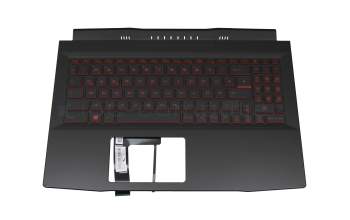 Keyboard incl. topcase DE (german) black/red/black with backlight original suitable for MSI GF66 Katana 11UC/11UD/11SC (MS-1582)