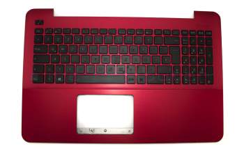 Keyboard incl. topcase DE (german) black/red original suitable for Asus A555LB