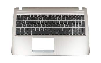 Keyboard incl. topcase DE (german) black/silver for ODD drives original suitable for Asus VivoBook R540NA