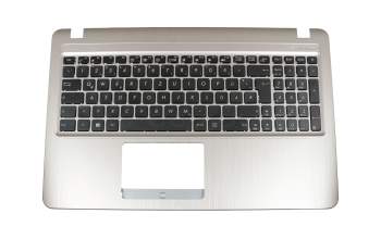 Keyboard incl. topcase DE (german) black/silver for ODD slots original suitable for Asus VivoBook X540NA