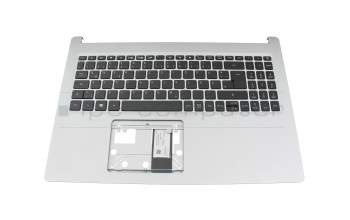 Keyboard incl. topcase DE (german) black/silver original suitable for Acer Aspire 5 (A515-55)