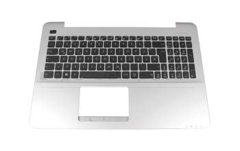 Keyboard incl. topcase DE (german) black/silver original suitable for Asus A555LF