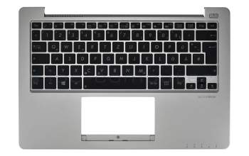 Keyboard incl. topcase DE (german) black/silver original suitable for Asus F201E
