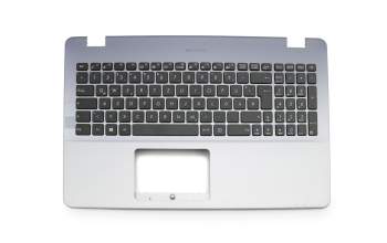 Keyboard incl. topcase DE (german) black/silver original suitable for Asus R542UN