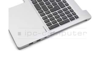 Keyboard incl. topcase DE (german) black/silver original suitable for Asus Transformer Book Flip TP550LD