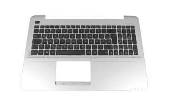 Keyboard incl. topcase DE (german) black/silver original suitable for Asus VivoBook F555QA