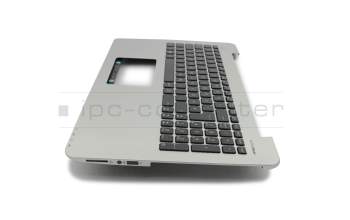 Keyboard incl. topcase DE (german) black/silver original suitable for Asus X555UB