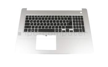 Keyboard incl. topcase DE (german) black/silver original suitable for Dell Inspiron 17 (5770)