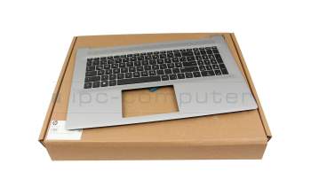 Keyboard incl. topcase DE (german) black/silver original suitable for HP 470 G10