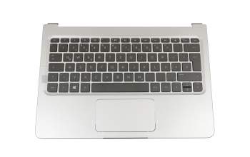 Keyboard incl. topcase DE (german) black/silver original suitable for HP Pavilion x2 12-b000