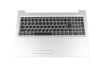Keyboard incl. topcase DE (german) black/silver original suitable for Lenovo IdeaPad 310-15ISK (80SM/80SN)