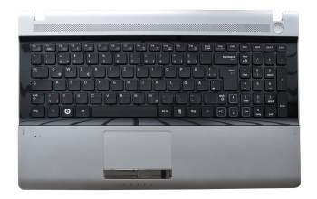 Keyboard incl. topcase DE (german) black/silver original suitable for Samsung RV515 S02