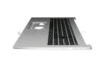 Keyboard incl. topcase DE (german) black/silver with backlight original suitable for Acer Aspire 5 (A515-54)