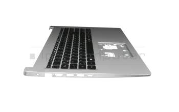Keyboard incl. topcase DE (german) black/silver with backlight original suitable for Acer Aspire 5 (A515-54G)