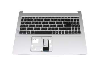 Keyboard incl. topcase DE (german) black/silver with backlight original suitable for Acer Aspire 5 (A515-55)
