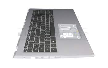 Keyboard incl. topcase DE (german) black/silver with backlight original suitable for Acer Aspire 5 (A515-56G)