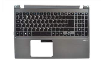 Keyboard incl. topcase DE (german) black/silver with backlight original suitable for Acer Aspire M5-581TG