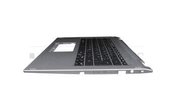 Keyboard incl. topcase DE (german) black/silver with backlight original suitable for Acer Spin 3 (SP314-21N)