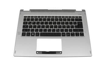 Keyboard incl. topcase DE (german) black/silver with backlight original suitable for Acer Spin 3 (SP314-54N)