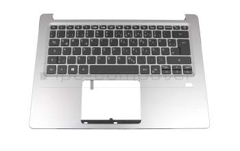 Keyboard incl. topcase DE (german) black/silver with backlight original suitable for Acer Swift 3 (SF314-41)