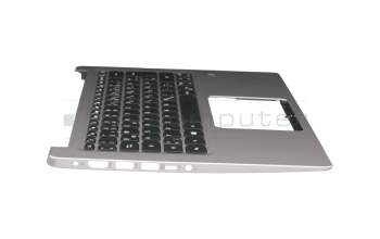 Keyboard incl. topcase DE (german) black/silver with backlight original suitable for Acer Swift 3 (SF314-41)