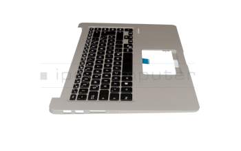 Keyboard incl. topcase DE (german) black/silver with backlight original suitable for Asus VivoBook 15 X510UQ