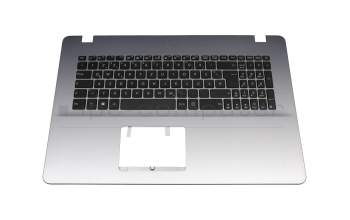 Keyboard incl. topcase DE (german) black/silver with backlight original suitable for Asus VivoBook 17 R702QA