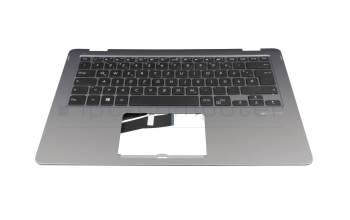 Keyboard incl. topcase DE (german) black/silver with backlight original suitable for Asus VivoBook Flip 14 TP410UA