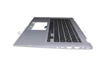Keyboard incl. topcase DE (german) black/silver with backlight original suitable for Asus VivoBook Flip 14 TP412FA