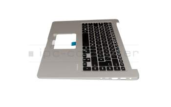 Keyboard incl. topcase DE (german) black/silver with backlight original suitable for Asus VivoBook R520UQ