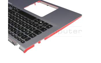 Keyboard incl. topcase DE (german) black/silver with backlight original suitable for Asus VivoBook S14 S430UA